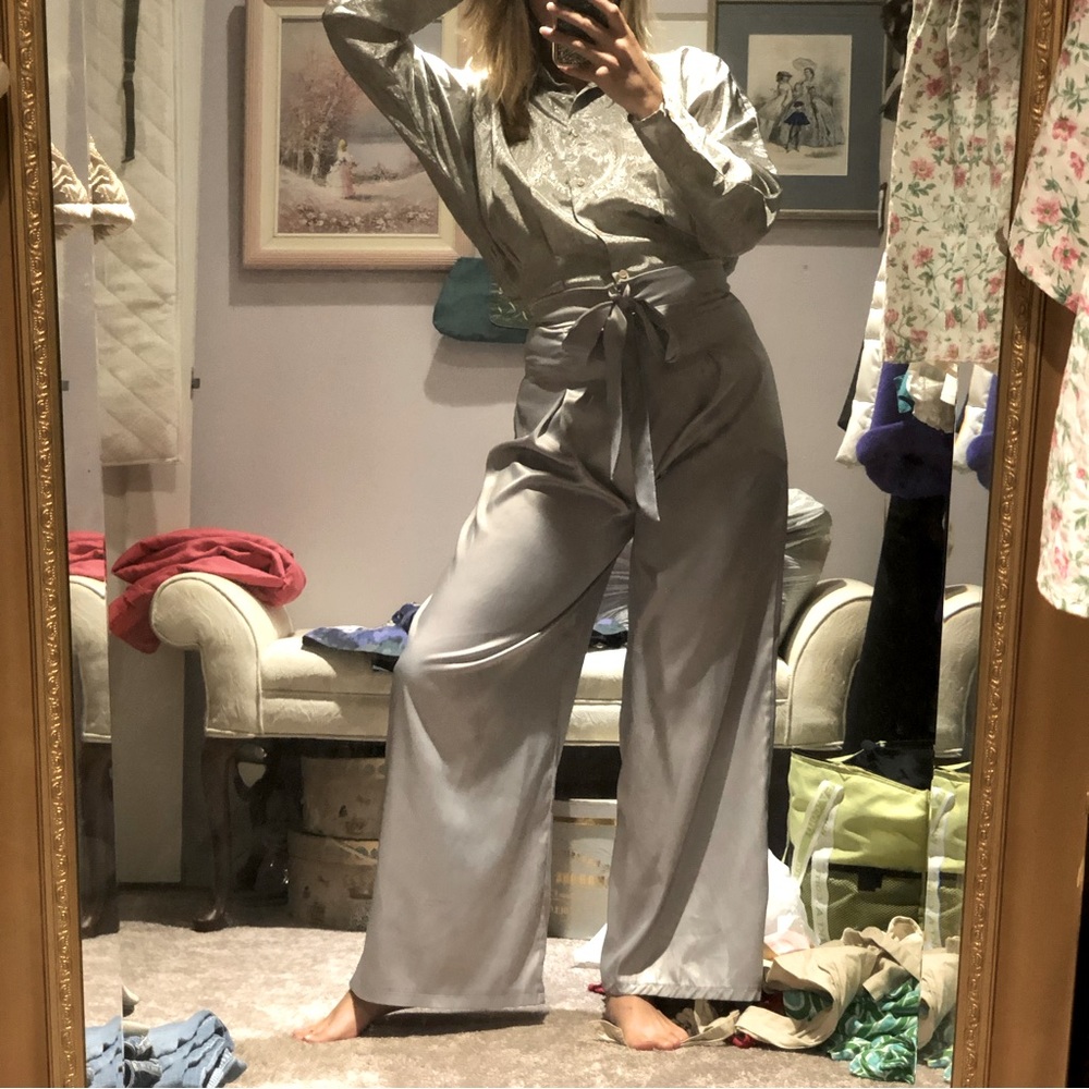 Vintage Silky Bell Bottom Pants